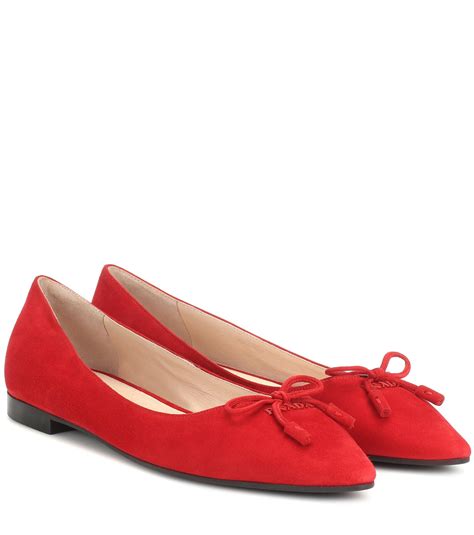 ballerines prada|prada suede ballet flats.